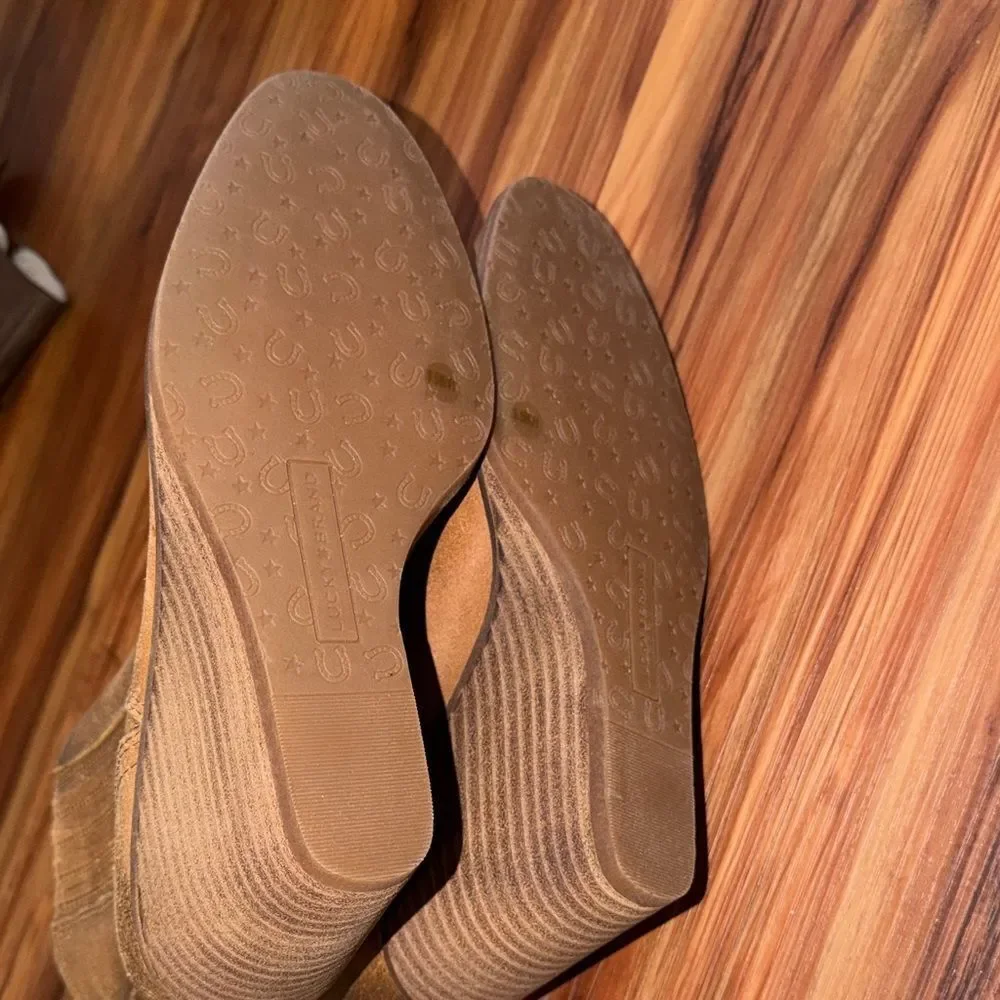 Lucky Brand Tan Wedge Ankle Boots